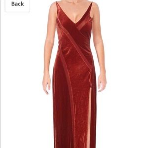 Free People Spliced Velvet Maxi Dress in Rust